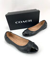 Chaussures plates en cuir noir taille 10 Coach