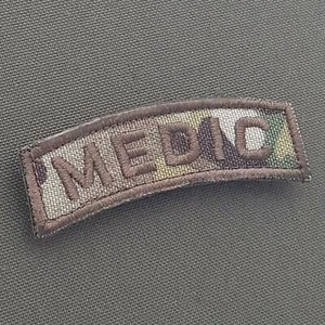 medic tab multicam embroidered tactical EMS paramedic EMT combat fastener patch - Picture 1 of 2