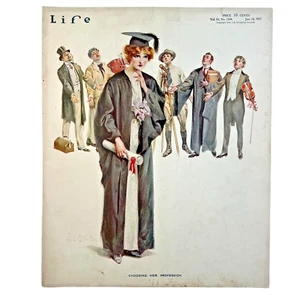 LIFE June 24, 1915 Full-Color Magazine (Cover Only) Lovely College Graduate - Imagen 1 de 1