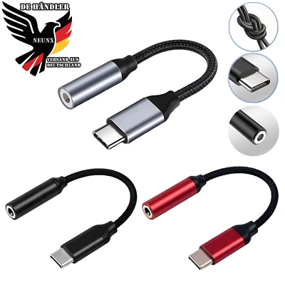 NEUNX USB Typ C auf zu Aux 3,5mm Klinke Kopfhörer Audio Alu Adapter für iPhone Samsung