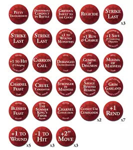 4th Edition Flesh-Eater Courts Buffs & Artefact Tokens Warhammer Age of Sigmar - Picture 1 of 9