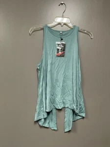 Bestisun Workout Tank Top with Open Back Dusty Light Blue Medium - Picture 1 of 2