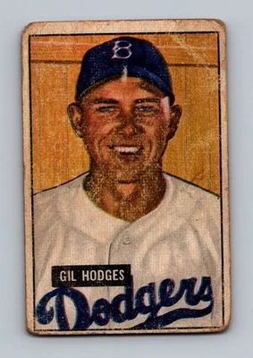 1951 Bowman #7 Gil Hodges (HOF) LOW GRADE Vintage Baseball Card - Image 1 of 2