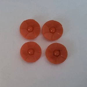 Vintage Pinwheel Shank Buttons Plastic Orange 4 Pieces In The Set 23mm - Picture 1 of 4