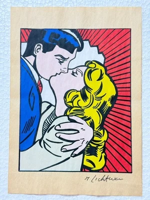 Roy Lichtenstein (Handmade) Drawing on antique paper Signed and Sealed. - Image 1 of 2