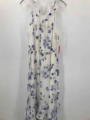 Pre-Owned Calvin Klein White Size 10 Floral Shift Maxi Sleeveless Dress - Image 1 of 3
