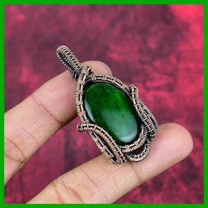 Venta de Halloween Cobre Verde Fuego Labradorita Piedra Preciosa Nuevo Alambre Envuelto Colgante - Imagen 1 de 11