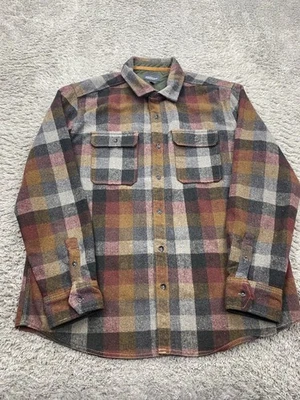 Jeremiah Shirt Men Large Brown Plaid Wool Blend American Legacy Flannel Shacket - Image 1 of 4