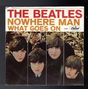 Beatles "Nowhere Man" 1966 US Capitol Stock Copy 45/ PS, Starkey "B" Side Credit - Foto 1 di 4