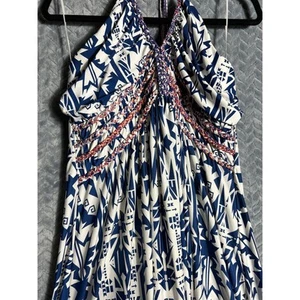 SAINT TROPEZ Mediterranean Design Halter Maxi Size 2X Cruise Coastal Beach Color - Picture 1 of 5