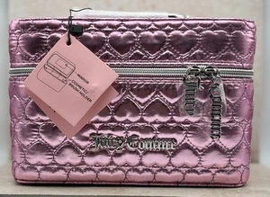 Juicy Couture gesteppter Nylon gefütterter Make-up Zug Etui-rosa-neu mit Etikett - Bild 1 von 6