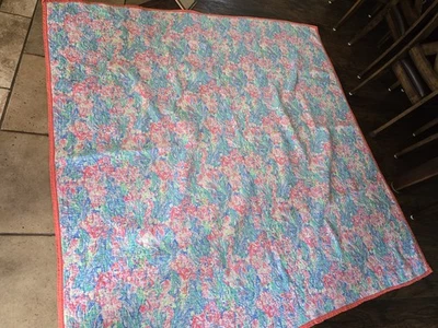 Pantalones de mar reversibles y fundas Lilly Pulitzer Pottery Barn edredón completo 82 X 84 abanico Foto 1 de 4