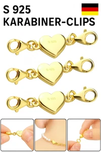 Juego de 4 AORHOFJ corazón cierre magnético cadena plata de ley 925 pulsera cierre - Imagen 1 de 1