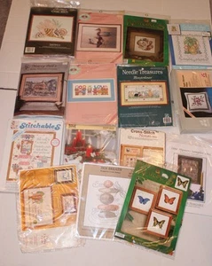Lot 0f 002 Dimensions Bucilla etc, Cross Stitch Kits, 15 Counted & Stamped Kits - Picture 1 of 5