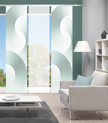 VISION S Schiebegardinen Set 3er BEXON, halbtransparent, Höhe 260 cm, petrol - Bild 1 von 4