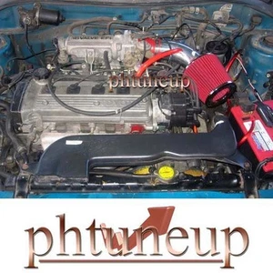 RED FIT 1992-1999 TOYOTA PASEO 1.5 1.5L RAM AIR INTAKE KIT SYSTEMS + RED FILTER - Bild 1 von 1