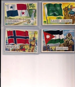 Topps 1956 Flags of The World Group of 4-#22,30,70,77 - Imagen 1 de 1