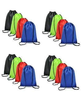 1-2 Pairs Drawstring Bag Sports Backpack Gym Sack Swim School PE Kit Shoe Bag - Picture 1 of 8