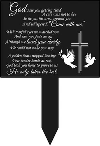 Memorial Remembrance Plaque Stake Metal Grave Marker for Cemetery Memorial Ga... - Picture 1 of 6