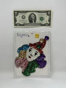 Paillettes Mardi Gras Mimo Perline Applique/Toppa Multi Colori Eleganza VINTAGE - Foto 1 di 2