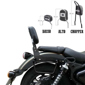Schienalino alto 35cm acciaio nero specifico per Royal Enfield Super Meteor 650 - Picture 1 of 2
