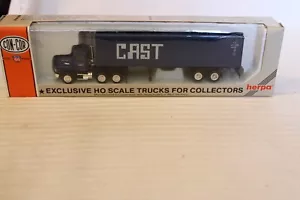 HO Scale Herpa, CAST Semi Truck and Semi Trailer, Dark Blue #462250 BNOS - Picture 1 of 3
