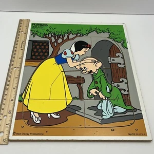 VTG Disney Playskool Snow White 8 PIECE Wood Puzzle USA - Picture 1 of 6
