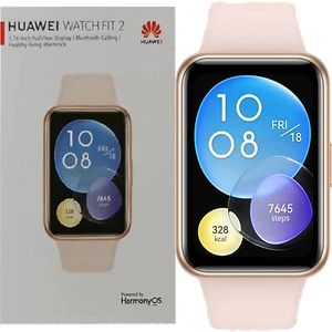 Huawei Watch Fit 2 Active Edition Sakura Pink Bluetooth Smartwatch NEW - Picture 1 of 4