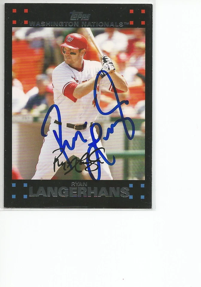 RYAN LANGERHANS Autographed Signed 2007 Topps Update card Washington Nationals - Image 1 of 1