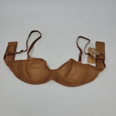 SKIMS Ultra Fine Mesh Underwire Bra Tan Size 32A BR-UWR-2209 NWT Strapless  - Image 1 of 4