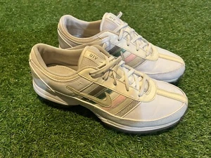 NIKE AIR Women Golf Cleats Size 9.5 White Pink Green Sport Athletic 317466-122 - Picture 1 of 12