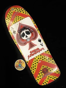RARE SIGNED Steve Steadham Ace Of Spades SHAPED Autograph Skateboard Powell #1 - Picture 1 of 7