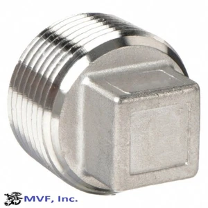 1" 150 Threaded (NPT) Square Head Plug 304 Stainless Steel Fitting SS150641304 - Picture 1 of 4