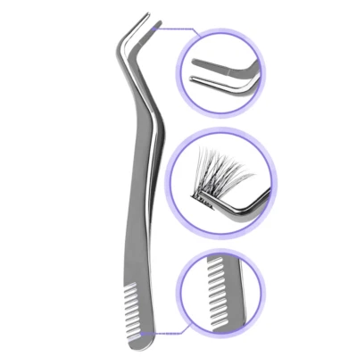 WENDY Eyelash Tweezer Eyelash Applicator Lash Tweezer for Cluster Eyelashes