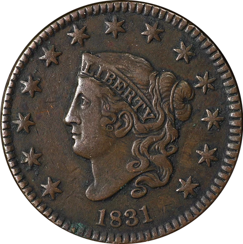 1831 Large Cent 'Large Letters' Choice VF/XF N.7 R.1 Great Eye Appeal Cover