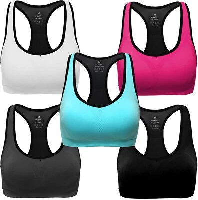 High Impact Activewear Sports Bra-Wireless Racerback with Removable Pads - Image 1 of 4