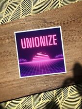 Unionize Synthwave Cool Retro Worker Leftist Socialist Millennial Vinyl sticker