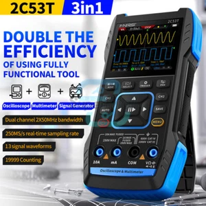 FNIRSI 2C53T 3 en 1 Osciloscopio Digital Multímetro Generador de Señales 50MHz 2CH - Imagen 1 de 20