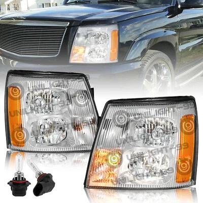 Faros de xenón cromados con bombillas L+R para Cadillac Escalade 2003-2006 HID Foto 1 de 4