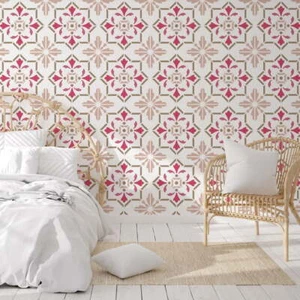 Ansi Moroccan Tile Stencil - Craft Airbrush Painting Wall Mylar Reusable - Picture 1 of 4