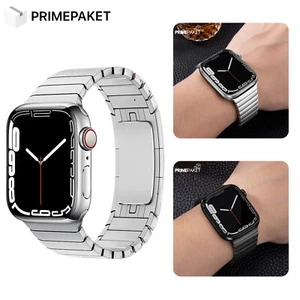 Silber Edelstahl Gliederarmband für Apple Watch 42/44/45/49 Ultra / 9-1 / SE - Bild 1 von 7