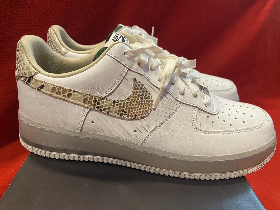 New Mens Size 10.5 Nike Air Force 1 Low Premium CMFT QS “Brazil” 635272-100 RARE — 第 1/4 张图片