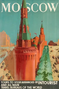 Russia Moscow Poster by Vintage Travel Posters Giclee Art Print Ships Free - Picture 1 of 3