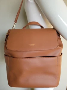 Mina Baie vegan dunkelbraun Leder Kinney Rucksack Windeltasche leicht gebraucht - Bild 1 von 12