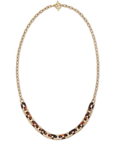 Collana catena Michael Kors "Color Block" tono oro e acetato $175 30" D1
