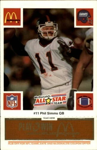 1986 McDonald's Gold Tab FB Cards Group 1 (A5676) - You Pick - 15+ FREE SHIP - Image 1 of 1