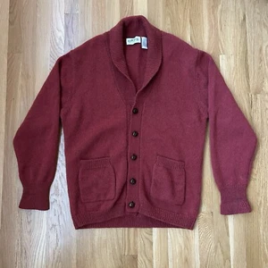 ORVIS Sweater Mens L Cardigan Shawl Collar Wool vtg 90s y2k Grandpa Fishing - Picture 1 of 12