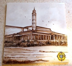 Rare Dutch Tile Hilvesum Holland NVCR Netherlands Broadcasting Corp Willem Dudok - Picture 1 of 10