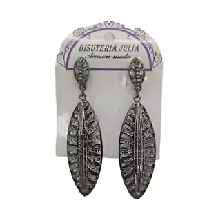 Pendientes Largos Mujer Color Bronce Bisuteria cierre boton - Bild 1 von 1