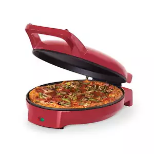 Pizza Griddle, Red - Personal Pizza Maker with Dual Cooking Surfaces - Picture 1 of 6